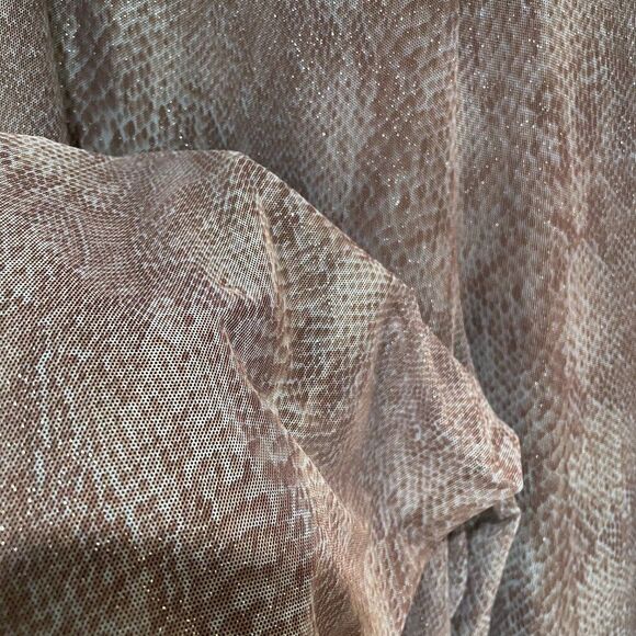 Cache Snake Print Lined mesh Sheer Flowy Palazzo Purple Taupe Wide Leg Pants M - Picture 3 of 12